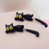 Handmade Polymer Clay Yellow Eyes Cat
